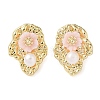 Flower Natural Pearl Stud Earrings EJEW-L286-10G-1