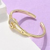 Brass Shell Cuff Rings for Women RJEW-C126-12G-3