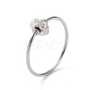 Crystal Rhinestone Flat Round Finger Ring RJEW-D120-22B-P-1