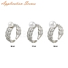 Rack Plating Heart Brass Micro Pave Cubic Zirconia Open Cuff Ring Settings X-KK-Z071-26P-4