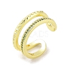 Real 18K Gold Plated Brass Micro Pave Cubic Zirconia Open Cuff Rings RJEW-M170-06G-02-1