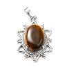 Natural Tiger Eye Pendants G-B033-03P-16-2