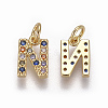 Brass Micro Pave Cubic Zirconia Charms ZIRC-L070-38N-G-2