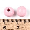 Spray Painted Round Natural Schima Wood Beads WOOD-A018-8mm-05-3