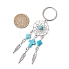 Woven Net/Web with Feather Alloy Gemstone Keychain KEYC-JKC01180-01-3