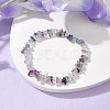 Natural Fluorite Chips Beaded Stretch Bracelets for Women BJEW-JB10046-11-2