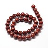 Natural Red Jasper Round Bead Strands G-P072-19-10mm-2