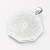 Tibetan Style Alloy Pendant Cabochon Settings X-TIBEP-R351-01AS-LF-2
