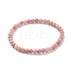 Natural Wood Lace Stone Beaded Stretch Bracelets BJEW-D446-A-27-2