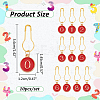 10Pcs 10 Styles Number 0~9 Alloy Enamel Pendant Stitch Markers HJEW-AB00583-2