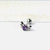 Angel Wing Heart 316L Surgical Stainless Steel Pave Cubic Zirconia Tongue Rings FS-WG901EE-07-1