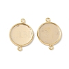 Flat Round Brass Connector Cabochon Settings KK-K414-13A-G-1