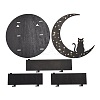 Black Wooden Wall Hanging Crystal Display Shelf ODIS-C009-01B-2