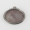 Vintage Alloy Brooch Cabochon Bezel Settings X-PALLOY-N0085-08AS-2