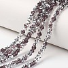Electroplate Transparent Glass Beads Strands EGLA-A034-T3mm-M14-1