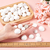 120Pcs 4 Styles Spray Painted White Wood Cabochons WOOD-TA0001-52-9