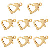 8Pcs Brass Heart Lobster Claw Clasps KK-TA0002-69-2