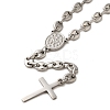 202 Stainless Steel Rosary Bead Necklaces STAS-A100-09P-1