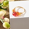 Electroplate Faceted Glass Beads Finger Rings RJEW-TA00014-4