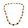 Natural Amber Nuggets Graduated Beaded Necklaces NJEW-T019-09-2