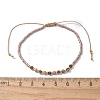 2mm Faceted Natural Rhodonite Beaded Braided Adjustable Bracelets for Women PF2854-3-4