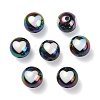 UV Plating Rainbow Iridescent Acrylic Beads OACR-F004-09A-2