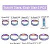 18Pcs 9 Size 201 Stainless Steel Grooved Finger Rings Set for Men Women STAS-UN0045-59B-M-3