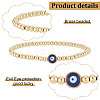 5Pcs Brass Beaded Stretch Bracelets Set BJEW-AN0001-03-3