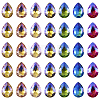 70Pcs 7 Colors Pointed Back Glass Rhinestone Cabochons RGLA-TA0001-06-3