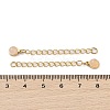 Ion Plating(IP) 316 Surgical Stainless Steel Curb Chain Extender with Natural Rose Quartz Round Charm STAS-A097-01G-03-3