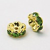 Brass Rhinestone Spacer Beads RSB028NF-10G-2