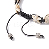 Synthetic Turquoise Starfish & Turtle Braided Bead Bracelet X-BJEW-TA00388-02-4