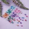 6 Colors Opaque Baking Painted Crackle Glass Beads Strands EGLA-YW0001-21-6