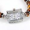 Rectangle Alloy Rhinestone Electronic Watch Bracelets BJEW-JB01737-04-2