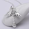 Fashion Silver Color Plated Brass Micro Pave Cubic Zirconia Pendant Necklace for Ladies NJEW-BB08792-3