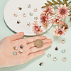 Light Gold Plated Alloy Enamel Charms ENAM-CJ0001-09-3
