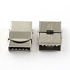 Tarnish Resistant Smooth Surface 201 Stainless Steel Watch Band Clasps STAS-R063-84-1