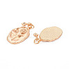 Brass White Opal Rhinestone Pendants X-KK-S364-217-2