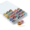 25 Rolls 25 Colors Round Segment Dyed Waxed Polyester Thread String YC-YW0001-02C-3