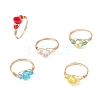 Glass Finger Rings RJEW-JR00925-01-2