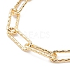 Brass Textured Paperclip Chain Anklets AJEW-AN00416-2
