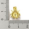 Rack Plating Brass Micro Pave Clear Cubic Zirconia with Enamel Pendant X-KK-B091-37G-01-3