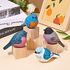 Wooden Pink Robin and Block Ornaments JX683A-5