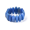 Oval Natural Agate Beaded Stretch Bracelets for Women Men G-Q601-23C-3