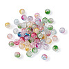 Transparent Spray Painted Crackle Glass Beads Strands GLAA-TA0003-09-5