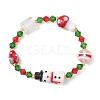 Christmas Bicone K9 Glass Beaded Stretch Bracelets BJEW-MZ00194-2