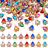 80Pcs 8 Colors Zinc Alloy with Cubic Zirconia Pendants FIND-UN0016-09-1
