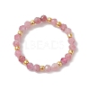 Natural Tourmaline Beaded Stretch Rings for Women RJEW-JR00868-05-2
