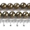Natural Pyrite Round Beads Strands G-F197-10-10mm-7