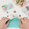 20Pcs 10 Colors Cornerless Cube Flower Printed Silicone Knitting Needle Stoppers DIY-GO0001-90-3